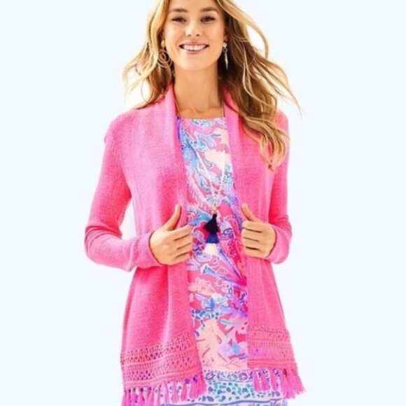 Lilly Pulitzer Juliette Cardigan in Pink Sunset Size Small NWT - Picture 1 of 6
